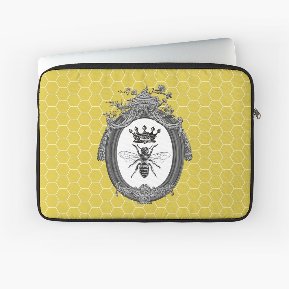 Queen Bee | Vintage Honey Bees | Honeycomb Patterns | Laptop Sleeve