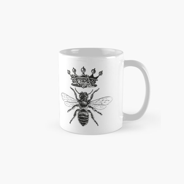 Queen Bee | Vintage Honey Bees | Black and White | Classic Mug
