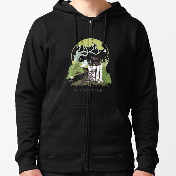 Birdwatcher (greens) Zipped Hoodie