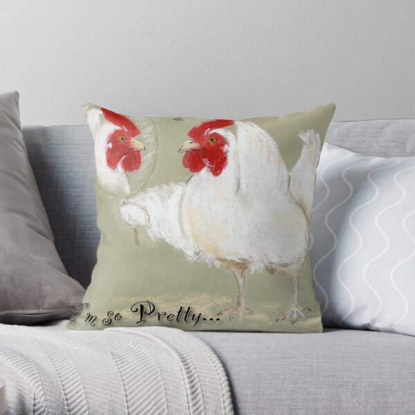 ©pretty chicken Throw Pillow