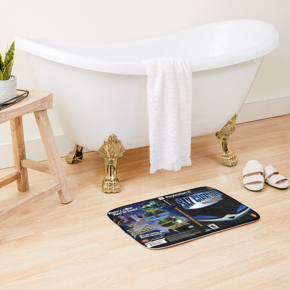 "Sly Cooper and the Thevius Raccoonus Playstation 2 Game" Bath Mat by