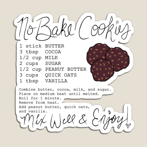 Item preview, No Bake Cookies Recipe designed and sold by jaylerrb13.
