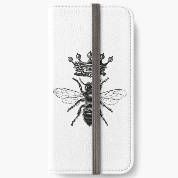 Queen Bee | Vintage Honey Bees | Black and White |  iPhone Wallet