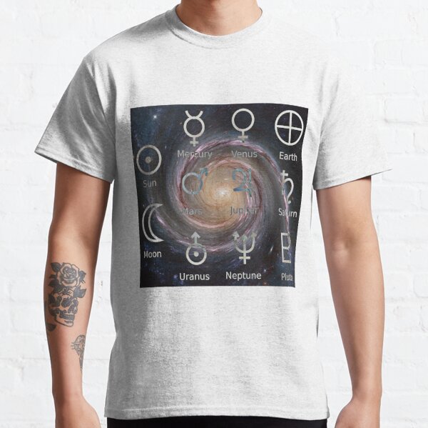 Astronomical Symbols: #Sun, #Mercury, #Venus, #Earth, Mars, Jupiter, Saturn, Uranus, Neptune, Pluto Classic T-Shirt