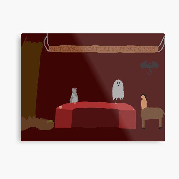 Mythical Creature Support Group Metal Print