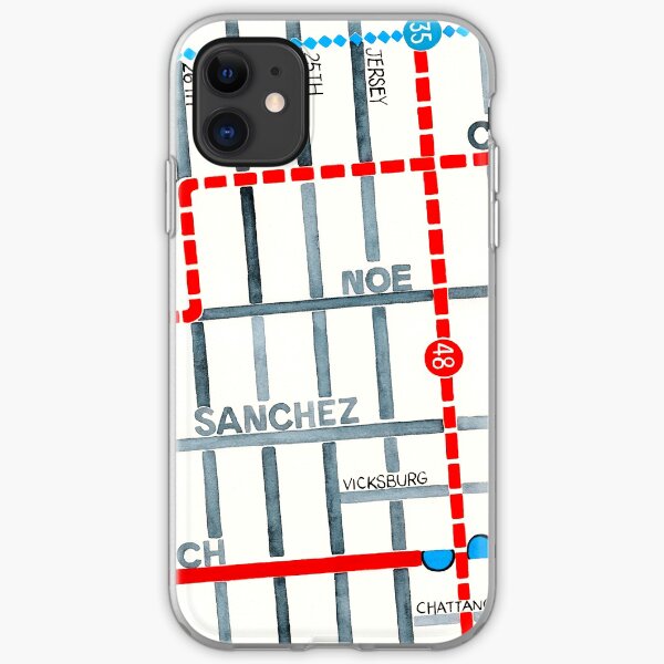 San Francisco map - Noe Valley iPhone Soft Case