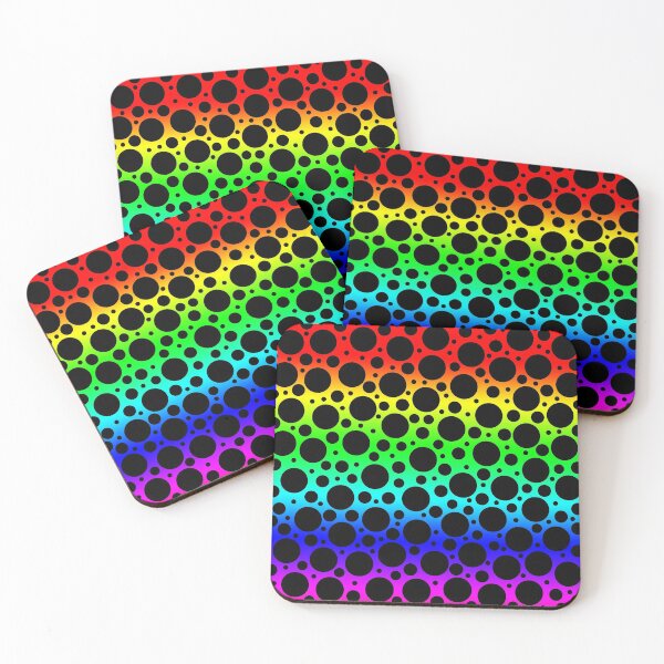 Item preview, Random Polka Dots - Black on Rainbow designed and sold by Whoopsidoodle.
