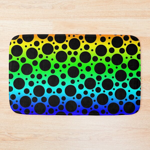 Item preview, Random Polka Dots - Black on Rainbow designed and sold by Whoopsidoodle.