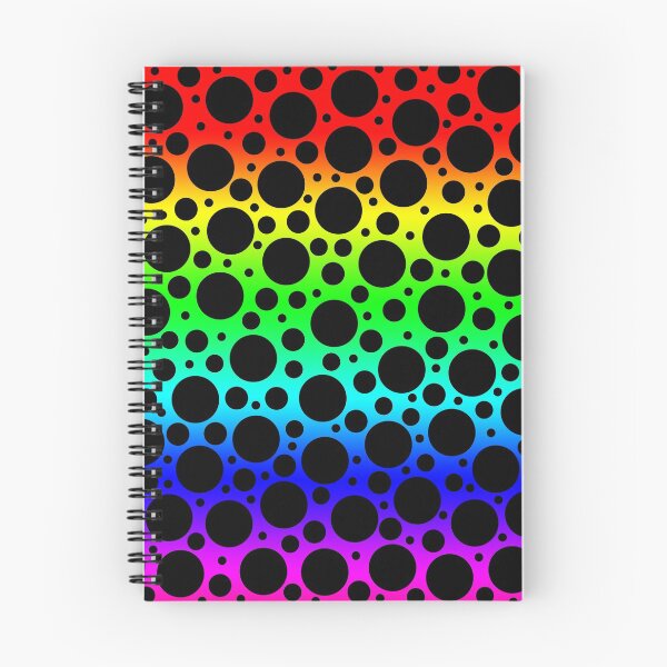 Item preview, Random Polka Dots - Black on Rainbow designed and sold by Whoopsidoodle.