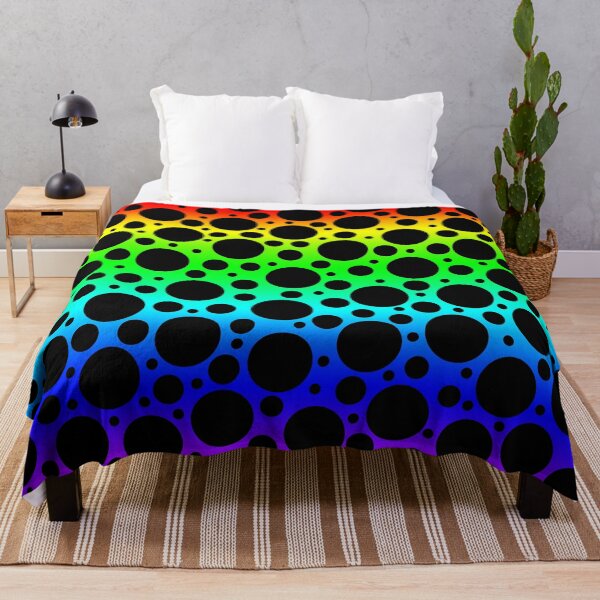 Item preview, Random Polka Dots - Black on Rainbow designed and sold by Whoopsidoodle.