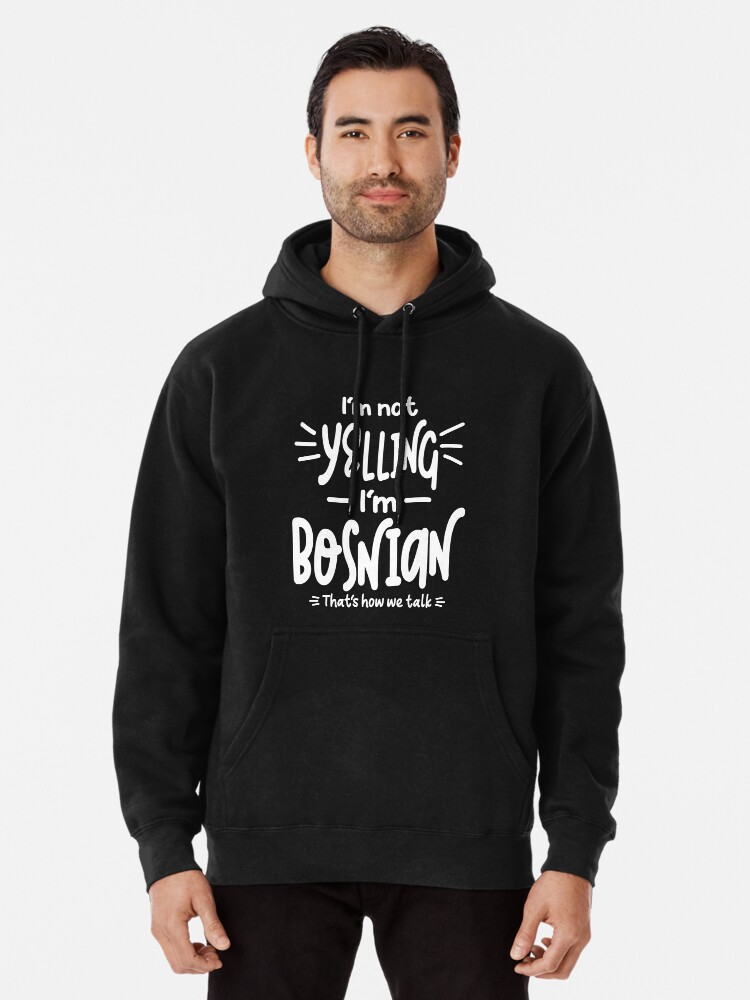 Mens Hoodies Bosnian Map Flag Funny Pullover Hooded Print Sweatshirt Jackets