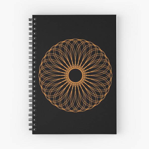 Item preview, Geometric, Orange donut on black.. Intricate, shaped circle design designed and sold by tinytiger77.