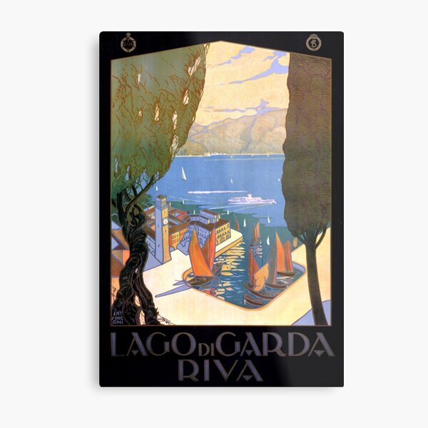 Lago di Garda Lake Garda Vintage Poster Restored Metal Print