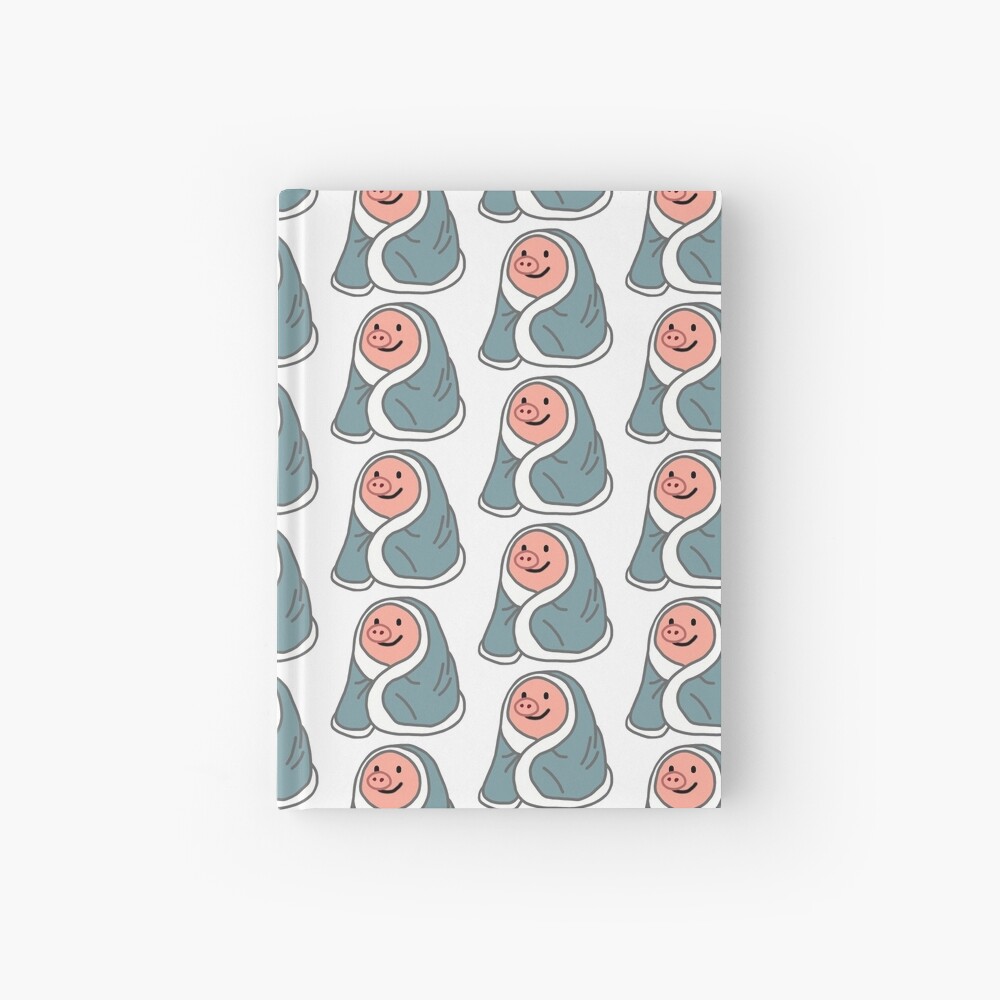 Steam Pig In A Blanket Emote Emoticon Piggy Hardcover Journal By Phsiic Redbubble - how to emote in roblox piggy