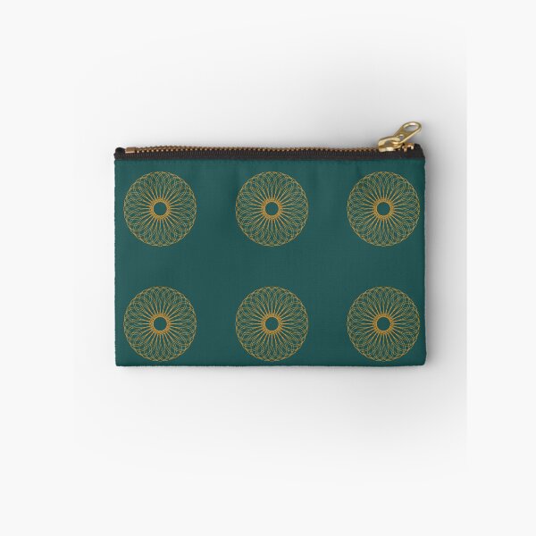 Item preview, Geometric, Orange donut on turquoise background. Intricate, shaped circle design designed and sold by tinytiger77.
