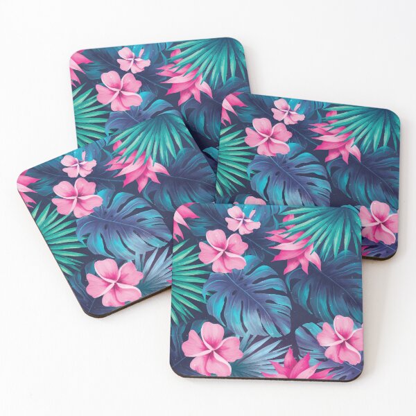 Item preview, Aloha! - Blue, Green and Pink Tropical Flowers designed and sold by aegisdesigns.