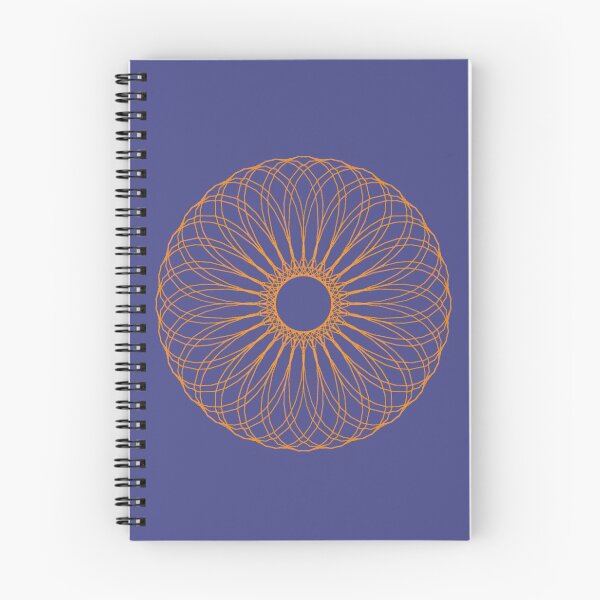 Item preview, Geometric, Orange donut on a blue background. Intricate, shaped circle design designed and sold by tinytiger77.