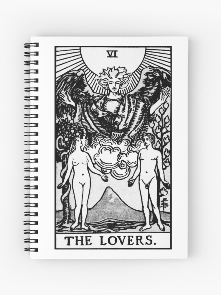 VI. The Lovers Tarot Card Black and white" Spiral Notebook Sale | Redbubble