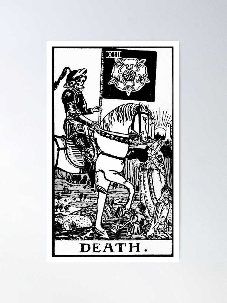 Discover XII. Death Tarot Card | Black and white Poster