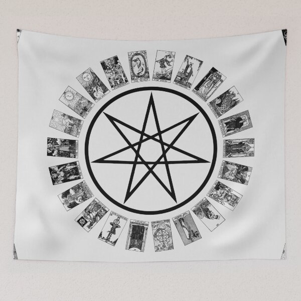 Item preview, Fairy Star & Tarot Circle Black and white designed and sold by wildtribe.