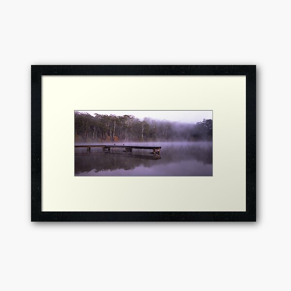 Fog on Lake Daylesford Framed Art Print