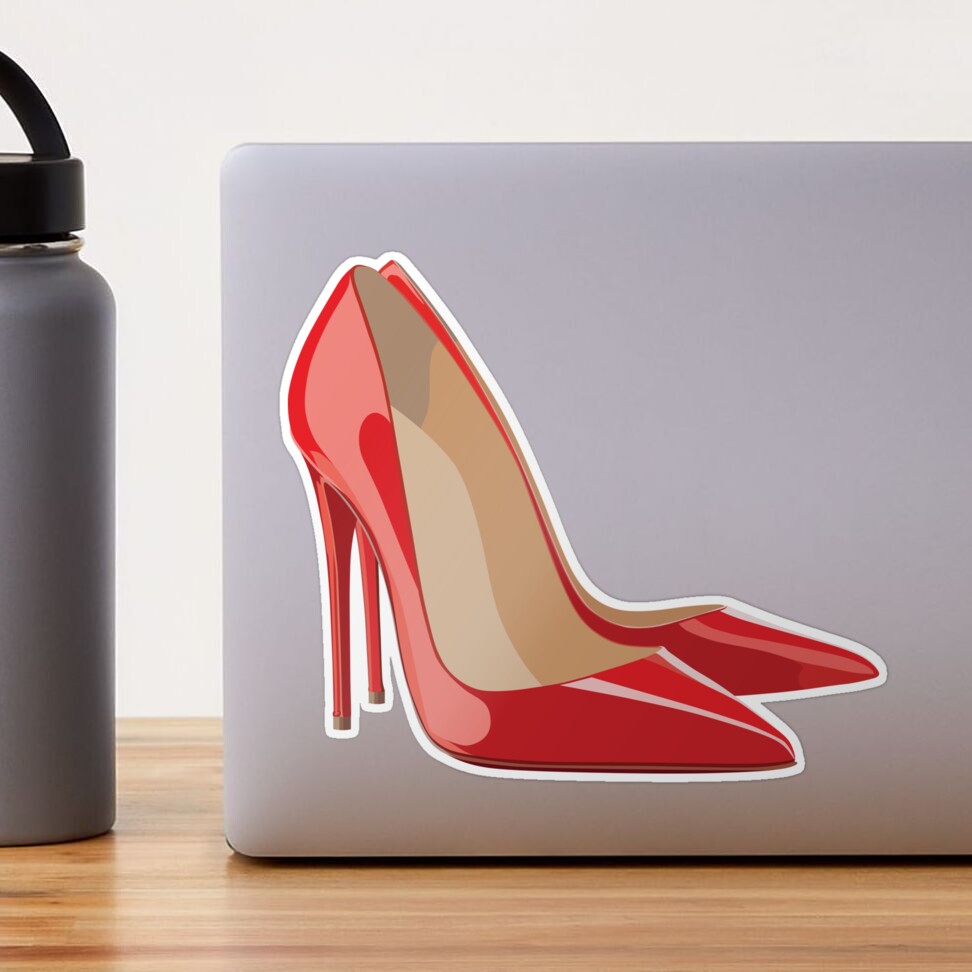 High Heel Shoe Sticker Red and Silver (Each) – Mardi Gras Spot