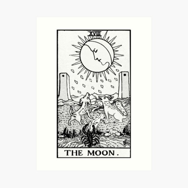 XVIII. The Moon Tarot Card Art Print