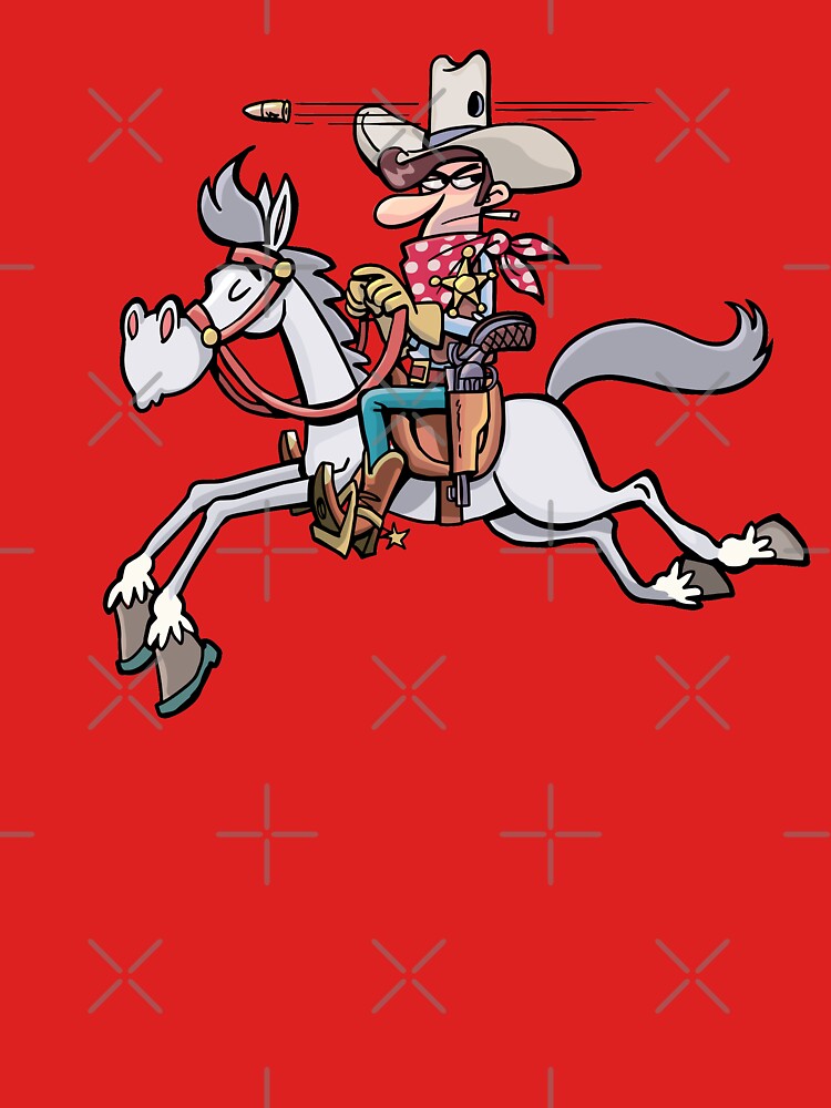 sheriff bravely rides on a horse by duxpavlic