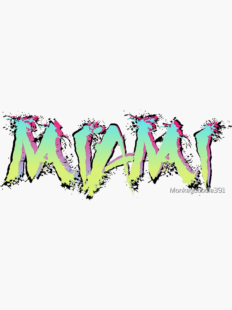 "Miami-style of Hotline Miami" Sticker for Sale by Monkeydoodle391 ...