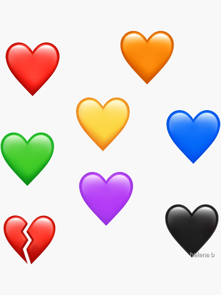 "Heart Emoji Sticker Pack 1" Sticker for Sale by helena b Redbubble