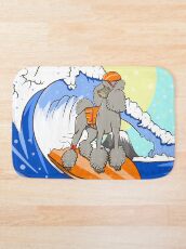 Poodle Surfing Bath Mat