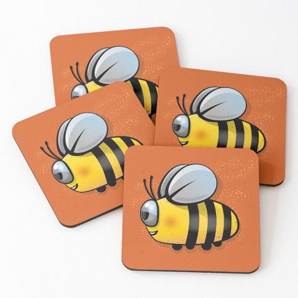 Happy Bee Coasters (Set of 4)