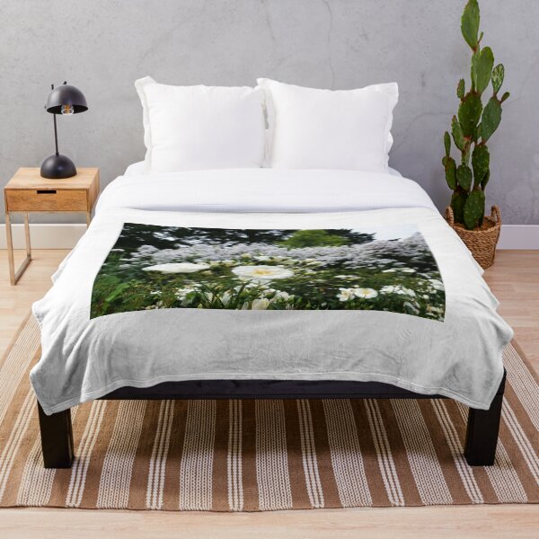 Beautiful evergreen rose Throw Blanket