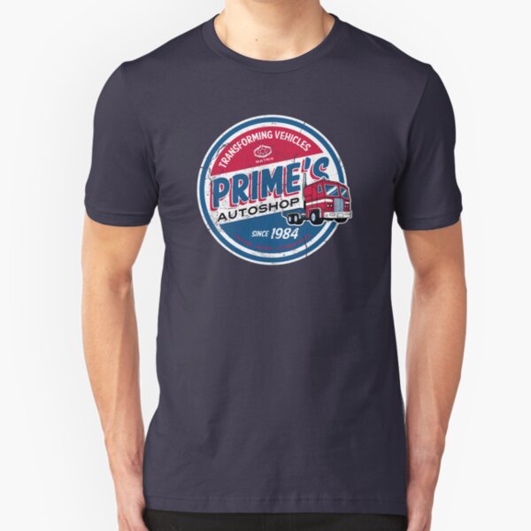 Prime's Autoshop - Vintage Distressed Style - Garage Slim Fit T-Shirt