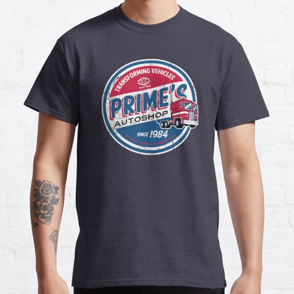 Prime's Autoshop - Vintage Distressed Style - Garaje Camiseta clásica