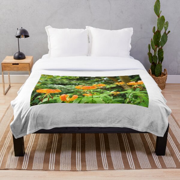 Carolina lily upside down flower Throw Blanket