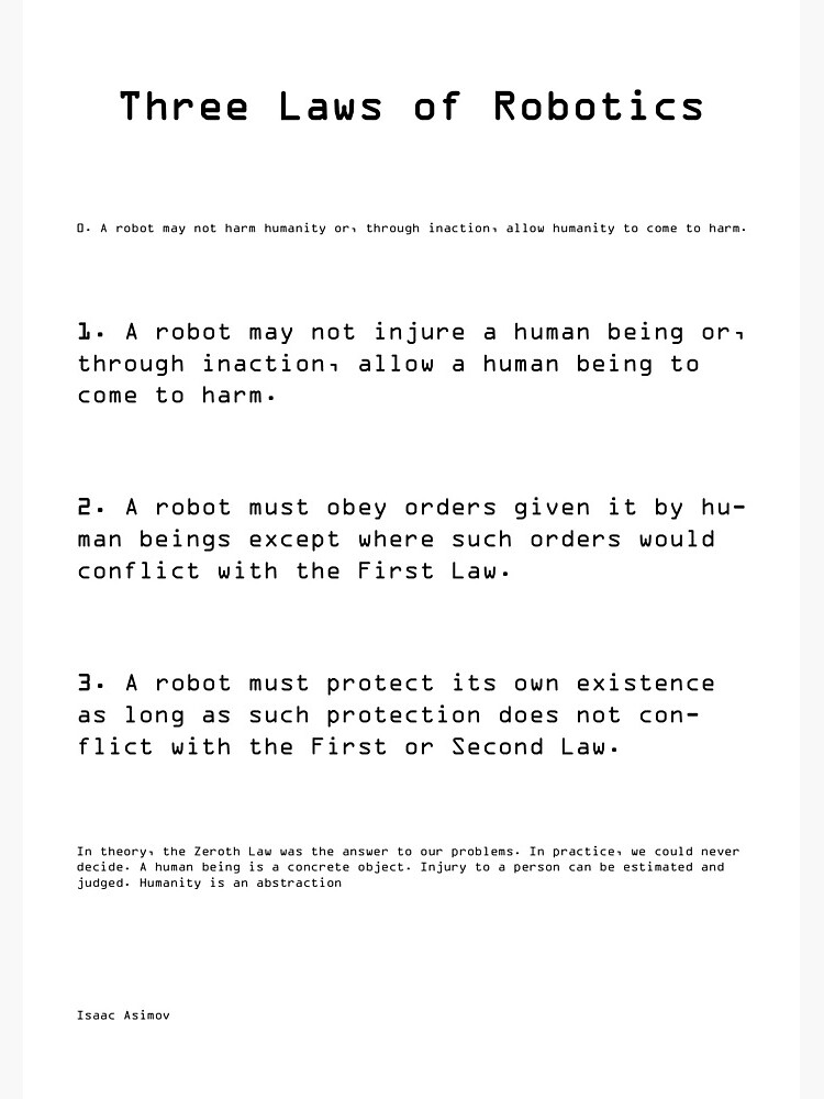 Three Laws Of Robotics Greeting Card By Bobbyjjackson Redbubble