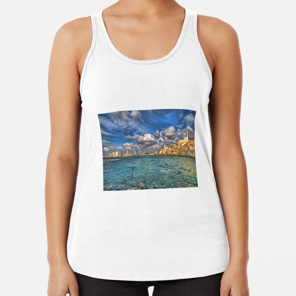 Tel Aviv Jaffa shoreline Racerback Tank Top