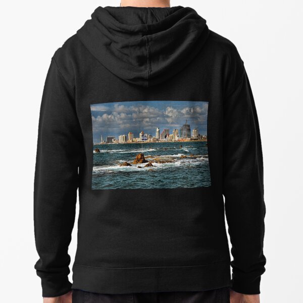 Tel Aviv shoreline Zipped Hoodie