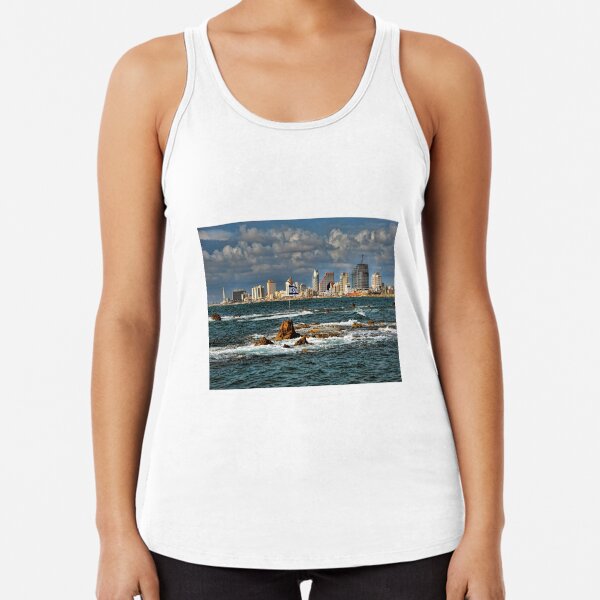 Tel Aviv shoreline Racerback Tank Top