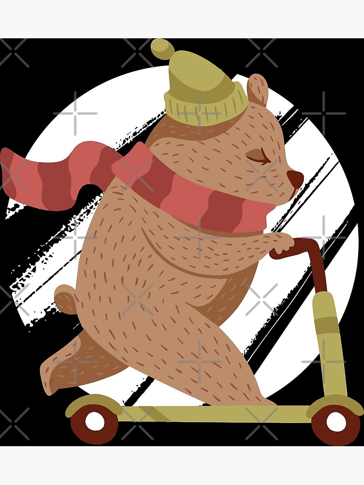 "Bear on scooter" Poster for Sale by GoodQuality Redbubble