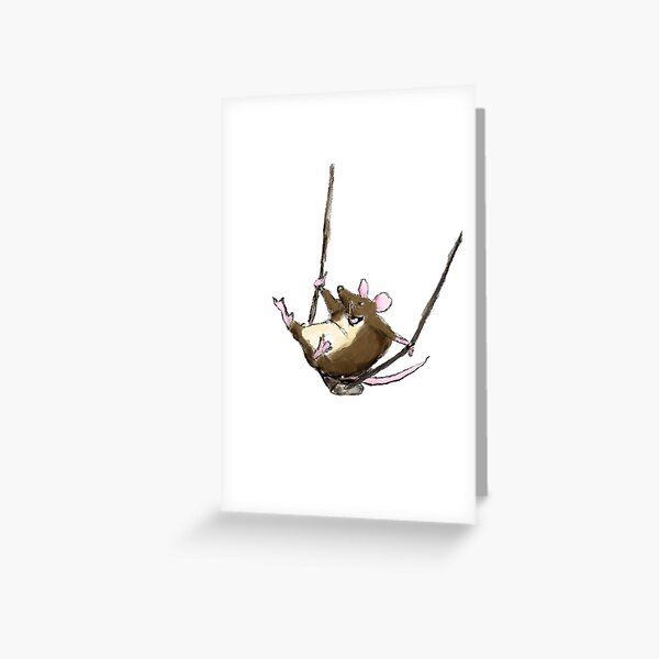Swinging Mouse Greeting Card