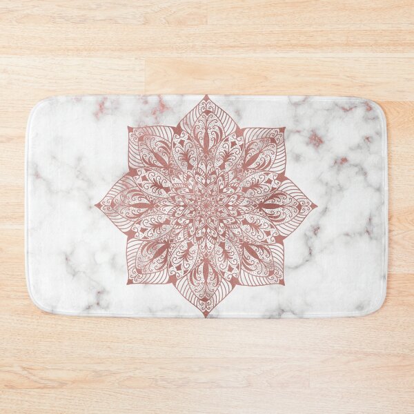 Item preview, Rose Gold Mandala on Rose Gold and Grey Marble  designed and sold by harmoneer.