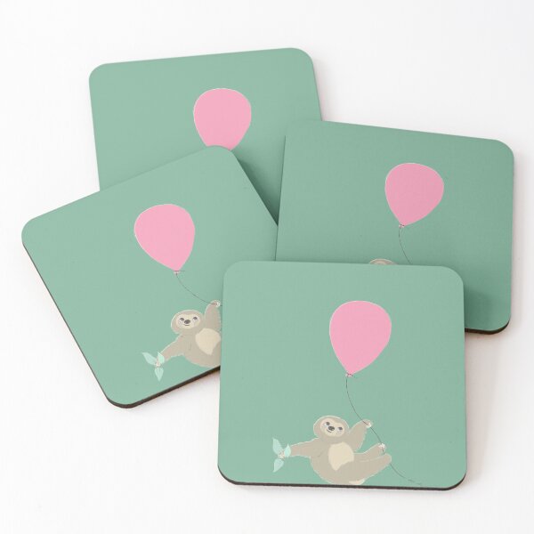 Item preview, little sloth flying away with balloons - baby illustration designed and sold by studioMoSa.