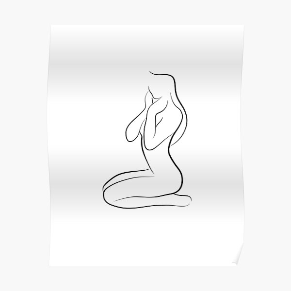 Nude Line Art - A Girl Named Guiliana Poster