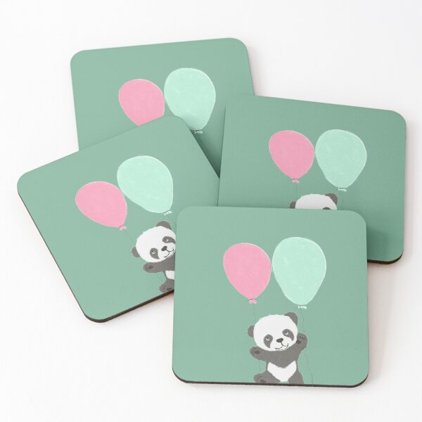 Item preview, little panda flying away with balloons - baby illustration designed and sold by studioMoSa.