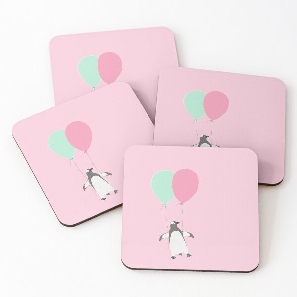 Item preview, pinguin flying away with balloons - baby illustration designed and sold by studioMoSa.