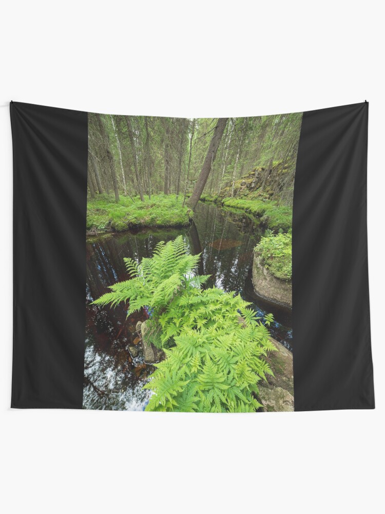 Alternate view of Fern in the forest creek landscape Tapestry