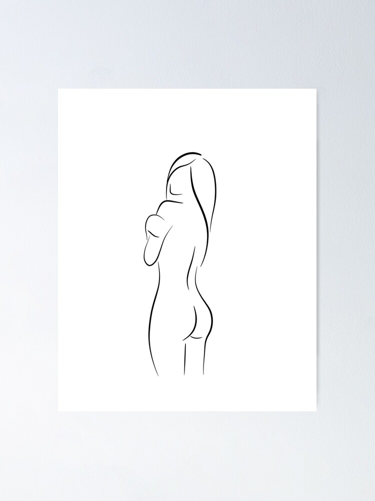 Poster Figure d'une femme nue 