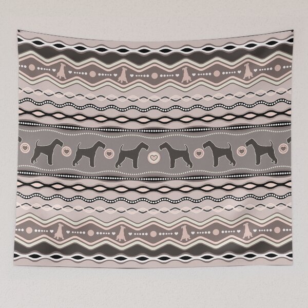 Item preview, Airedale Terrier Decorative Pattern in pastels designed and sold by k9printart.